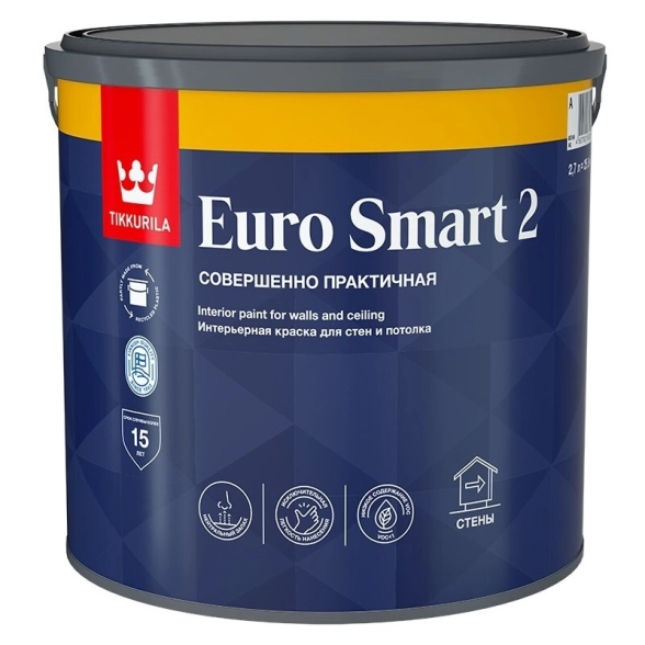 Краска интерьерная Tikkurila EURO SMART 2 VVA гл/мат 9л