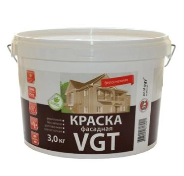 Краска ВДАК-1180 ВГТ фасад.белосн.3кг
