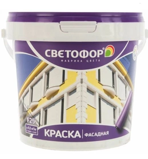 Краска Светофор F25 фасадная супербелая 3кг