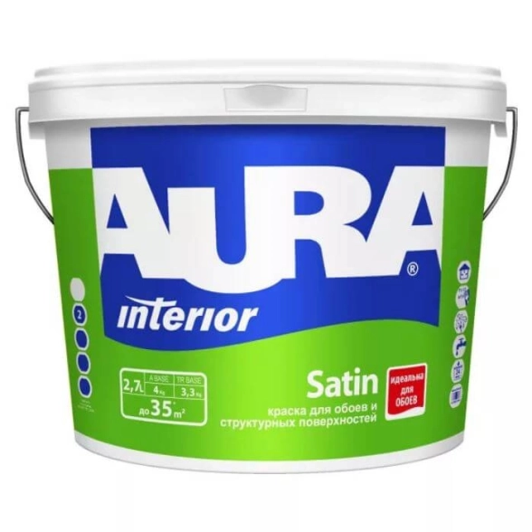 Краска для обоев Aura Satin 0.9л