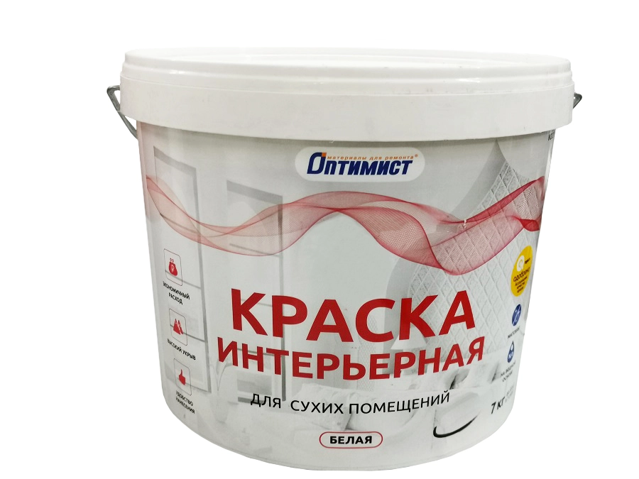Краска Оптимист W202 инт. д/сухих помещ. бел. 7кг