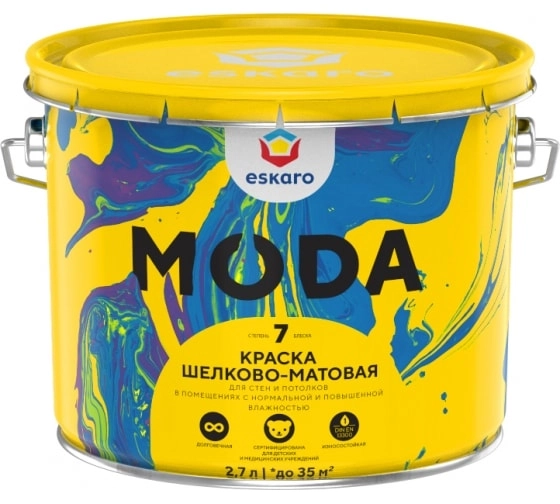 Краска фасадная Eskaro MODA Fasad Silikon 2,7л