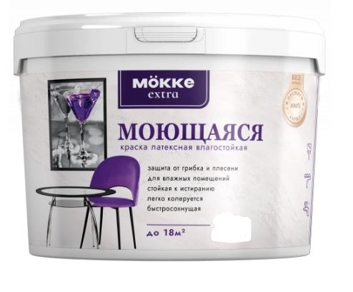 Краска акрил.инт. моющаяся MOKKE Extra 1кг