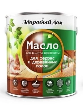 Масло Здоровый Дом д/террас/дер.полов дуб 1,8л