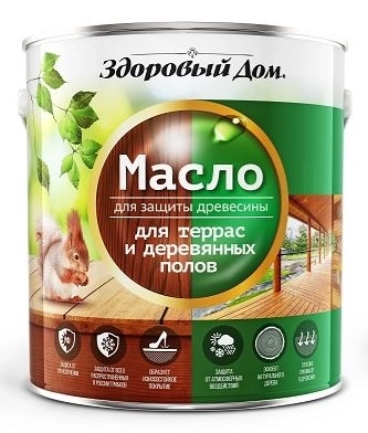 Масло Здоровый Дом д/террас/дер.полов тик 1,8л