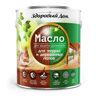 Масло Здоровый Дом д/террас/дер.полов белое 0,75л