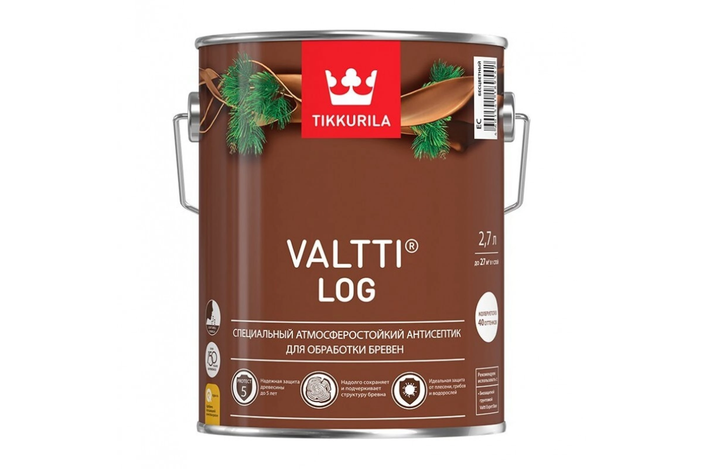 Антисептик Tikkurila VALTTI LOG орегон 2,7л
