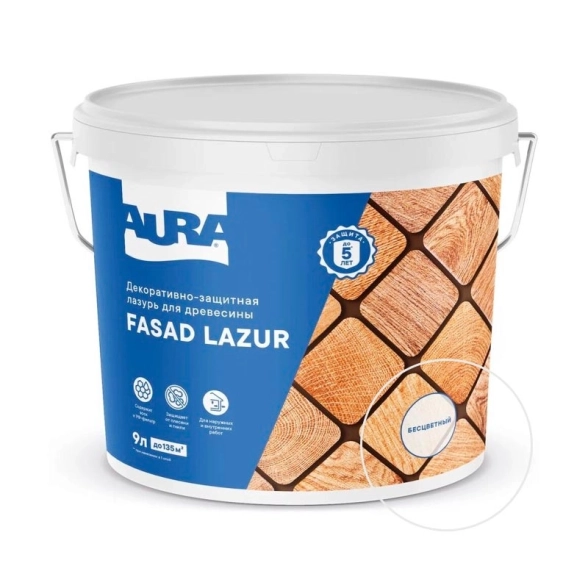 Антисептик Aura Fasad Lazur бесцв.9л