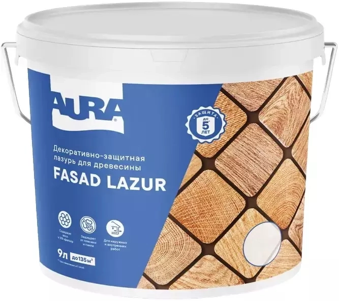 Антисептик Aura Fasad Lazur дуб 9л