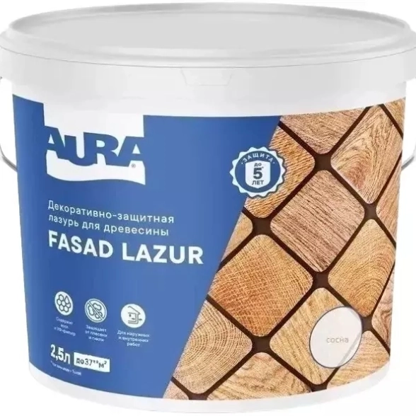 Антисептик Aura Fasad Lazur сосна 2,5л