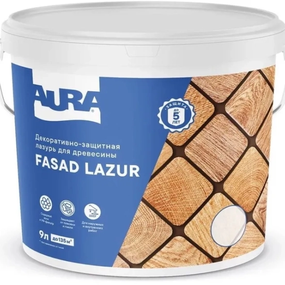 Антисептик Aura Fasad Lazur орех 9л
