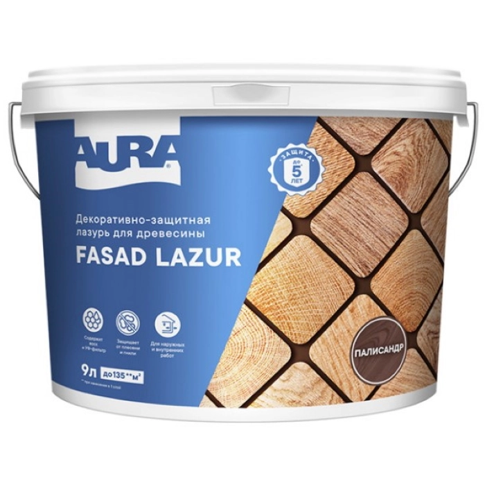 Антисептик Aura Fasad Lazur палисандр 9л
