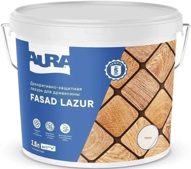 Антисептик Aura Fasad Lazur орех 2,5л