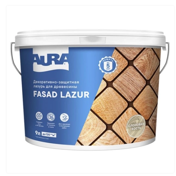 Антисептик Aura Fasad Lazur слон.кость 9л