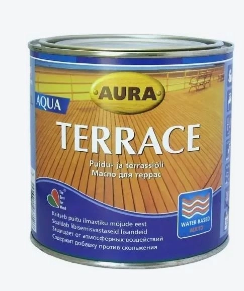 Масло для террас Aura Terrace Brown корич. 0,9л