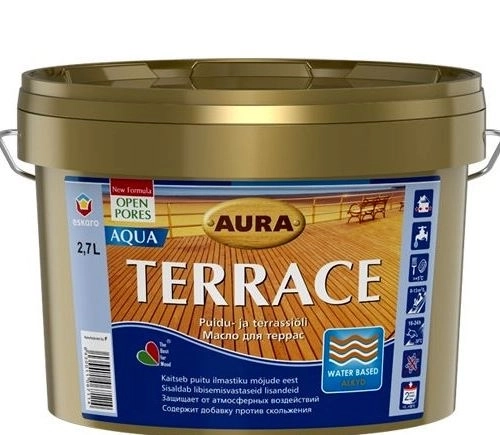 Масло для террас Aura Terrace Brown корич. 2,7л