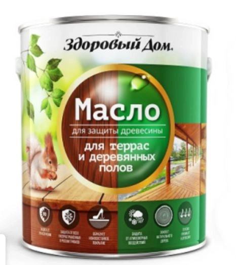 СО Масло Здоровый Дом д/террас/дер.полов дуб 1,8л