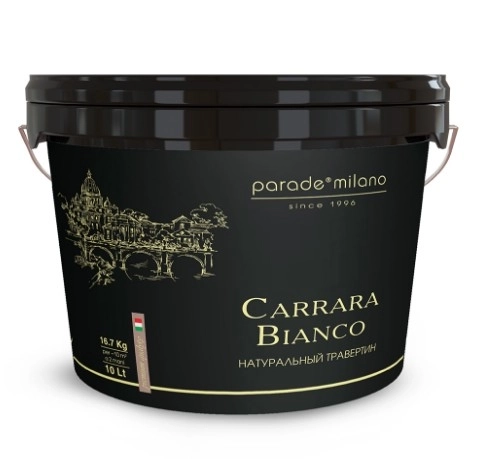 Декоративная штукат.травертин PARADE Carrara Bianco 10л эф.кам.