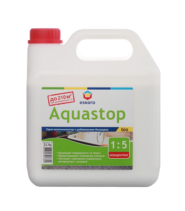 Грунт-концентрат Eskaro Aquastop Bio акриловый 3л