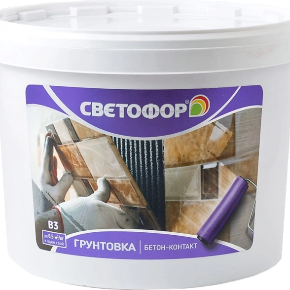 Грунтовка Светофор B3 Бетон-контакт розовая 1,4кг