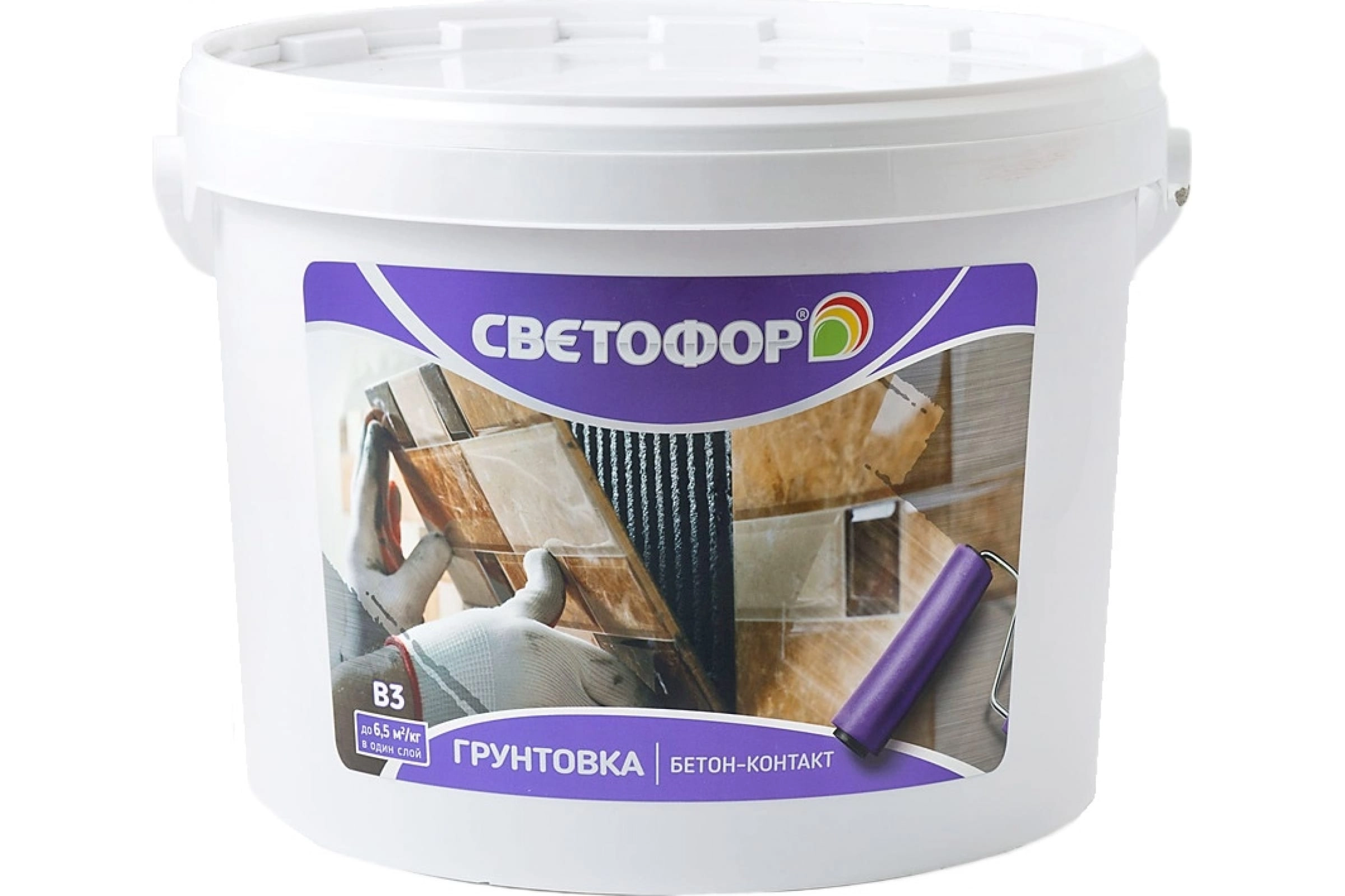 Грунтовка Светофор B3 Бетон-контакт розовая 1,4кг
