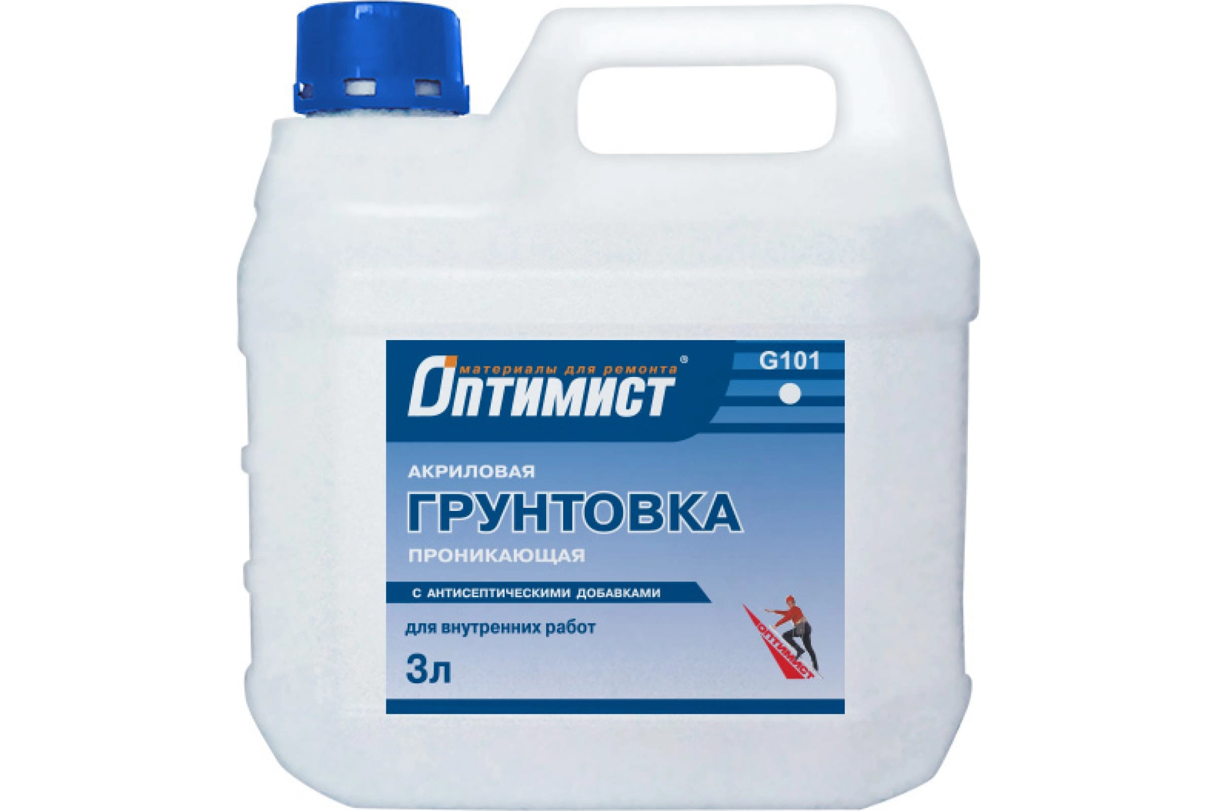 Грунтовка Оптимист G101 акрил.с антисеп.добавками вн.раб 3л