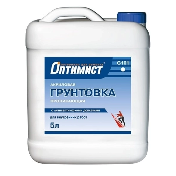 Грунтовка Оптимист G101 акрил.с антисеп.добавками вн.раб 5л