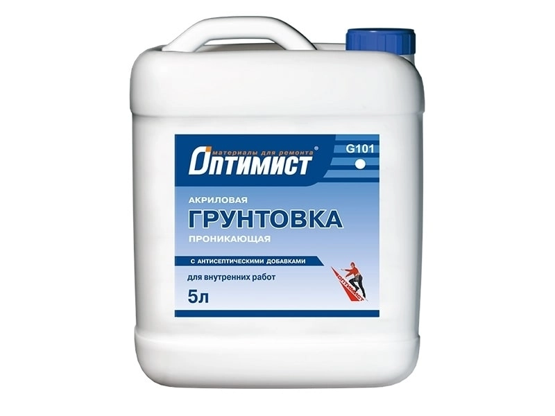 Грунтовка Оптимист G101 акрил.с антисеп.добавками вн.раб 5л