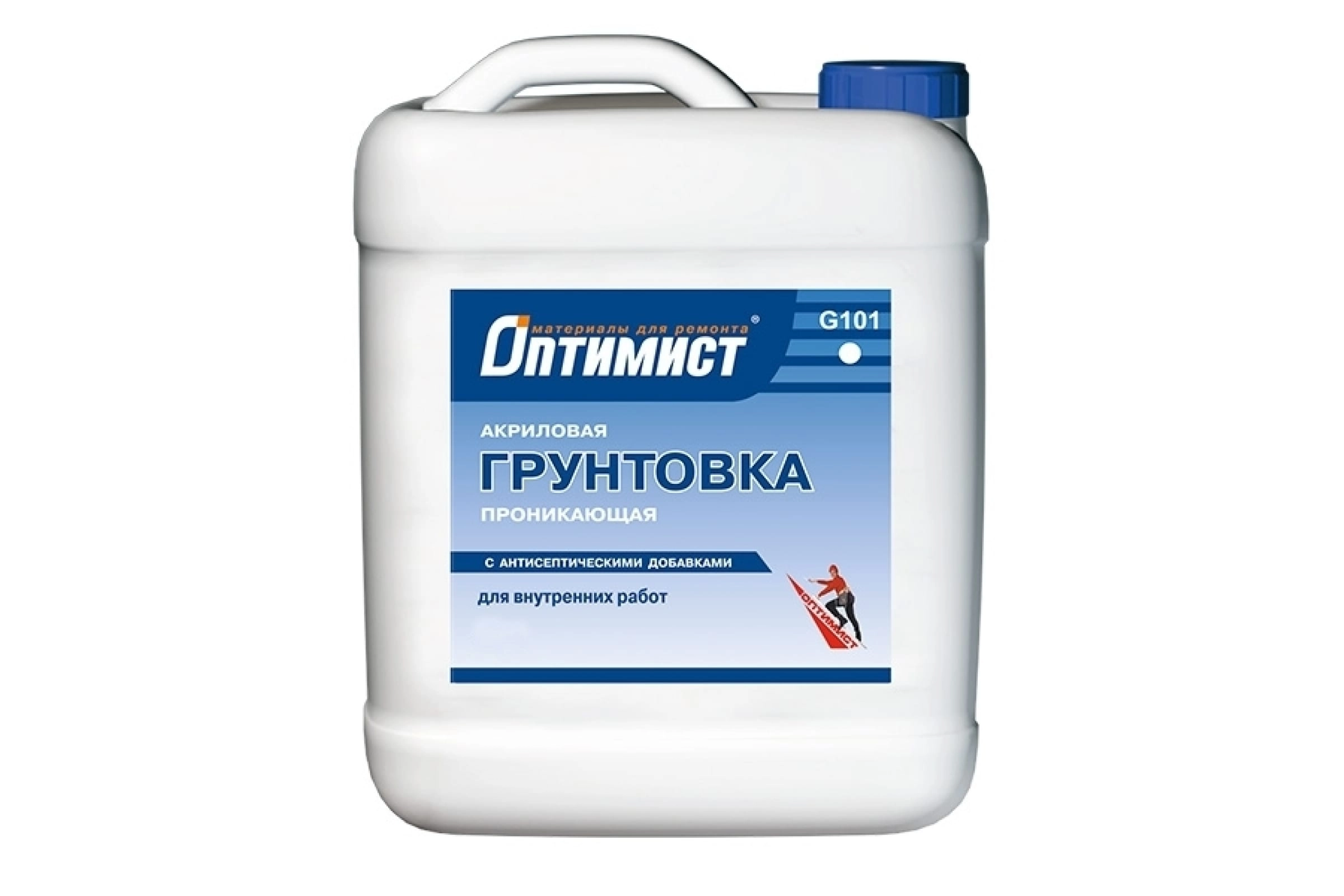Грунтовка Оптимист G101 акрил.с антисеп.добавками вн.раб 10л