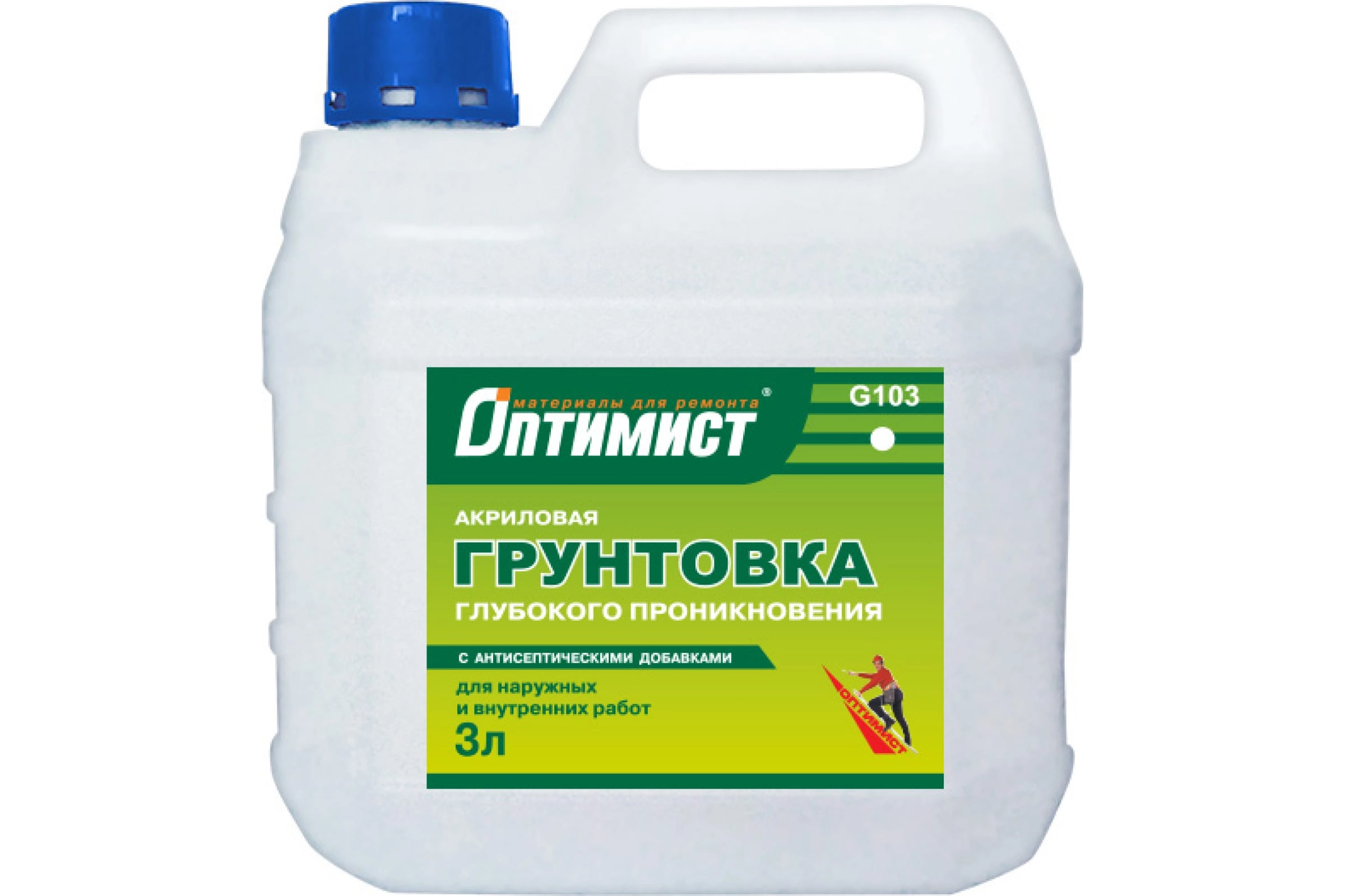 Грунтовка Оптимист G103 акр.с антисеп.доб. нар/вн/раб 3л
