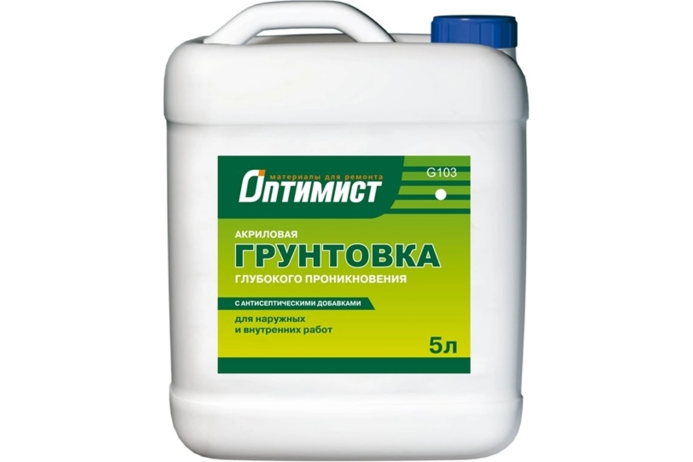 Грунтовка Оптимист G103 акр.с антисеп.доб. нар/вн/раб 5л