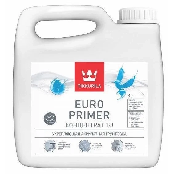 Грунтовка Tikkurila EURO PRIMER 3л