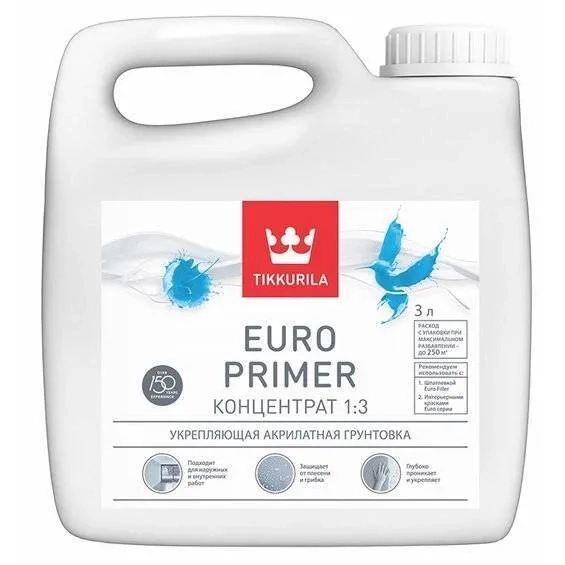Грунтовка Tikkurila EURO PRIMER 3л