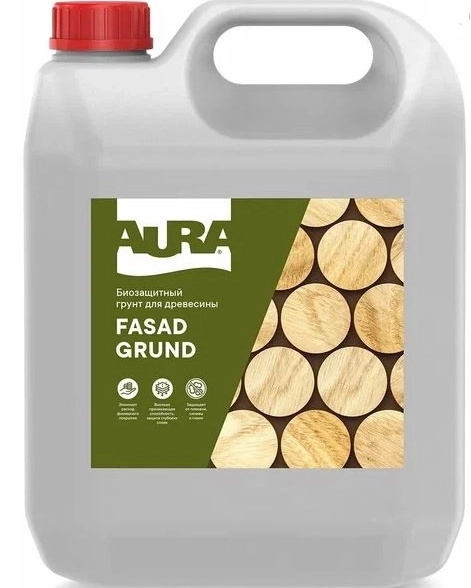 Грунтовка биозащитная д/дер. Aura Fasad Grund 3л