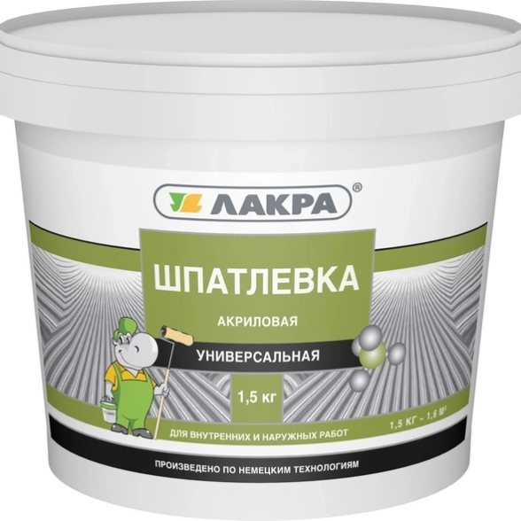 Шпатлевка акрил Лакра нар/вн раб 1,5кг