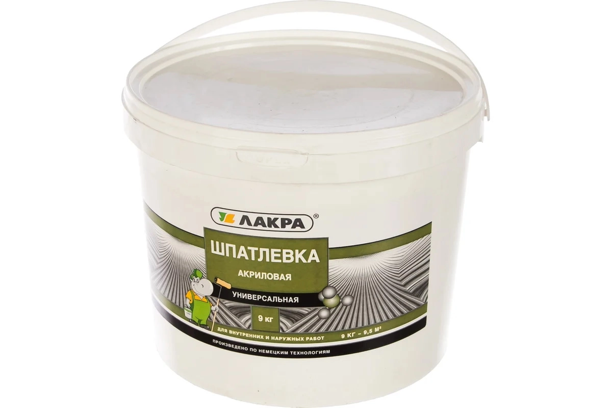 Шпатлевка акрил Лакра нар/вн раб 9кг-image-2