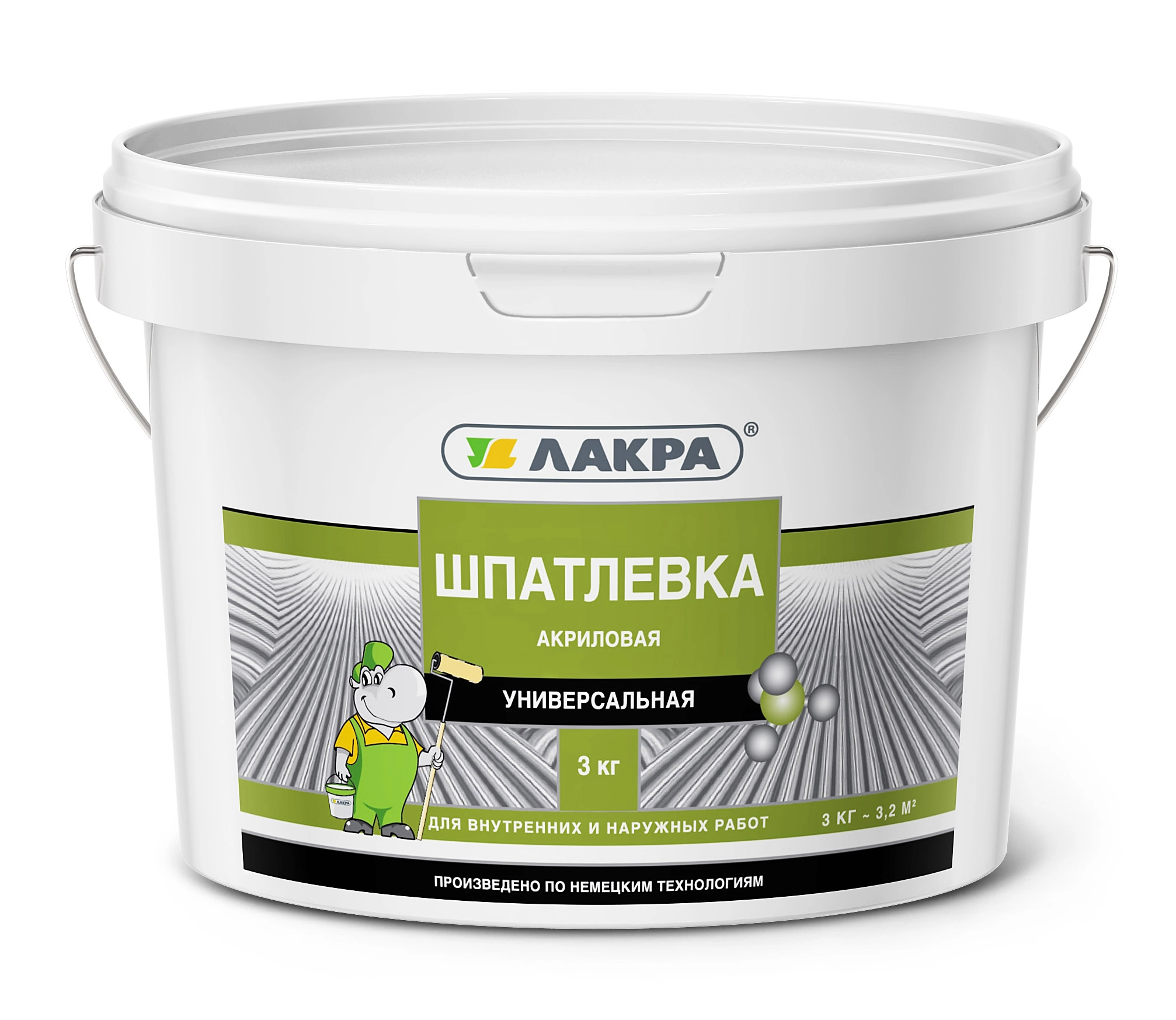 Шпатлевка акрил Лакра фасадная 3кг-image-1