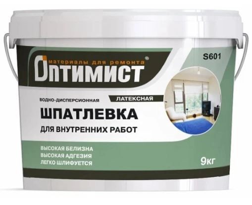 СО Шпатлевка Оптимист S601 д/вн/работ латекс 9кг